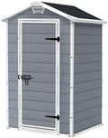 Garden Storage Shed 4 X 3 Ft Grey Resin Hinged Doors