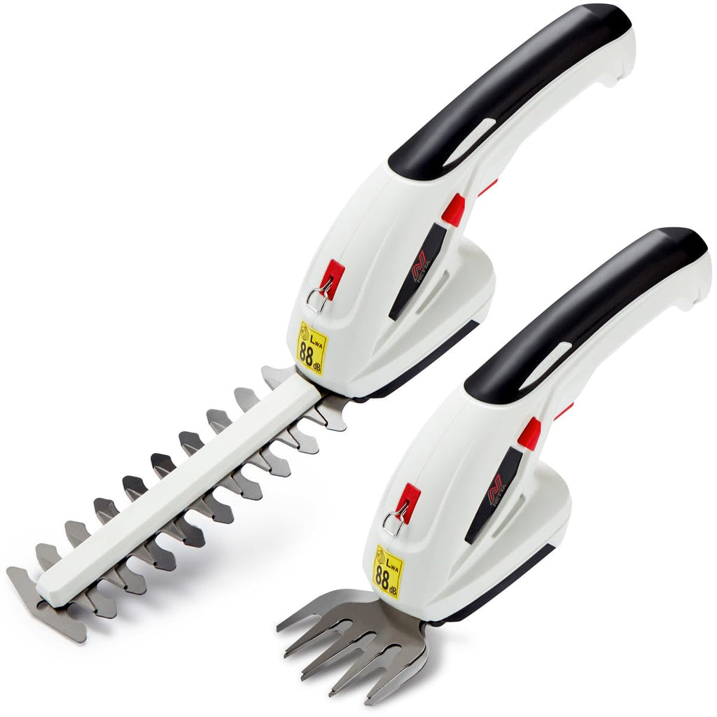 2-in-1 Cordless Hedge Trimmer & Grass Shear 7.2V 1500mAh 17cm Blade Black White