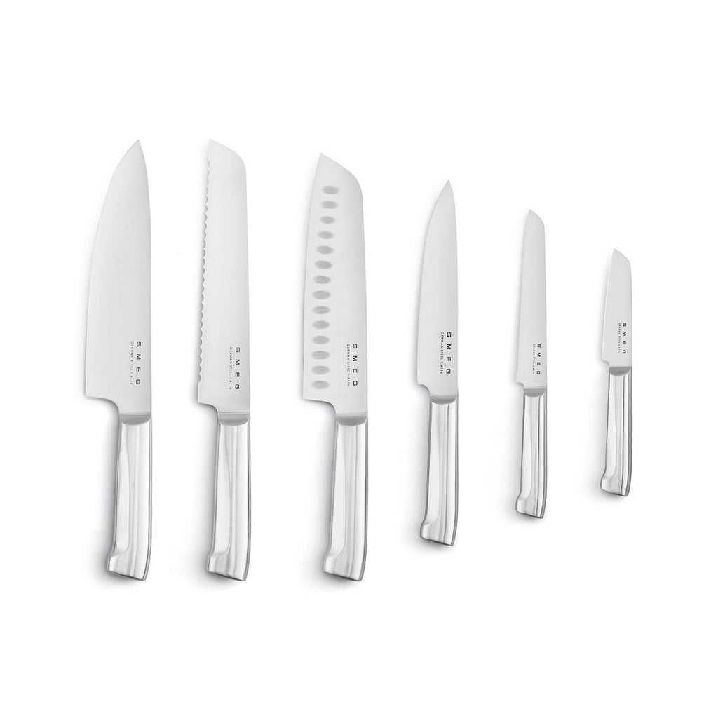 Knife Block Set With Integrated Sharpener 6-Piece Stainless Steel Black