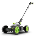 Cordless Electric Lawnmower 25cm 10in 5200RPM 18V 30 Mins Runtime Grey Green White