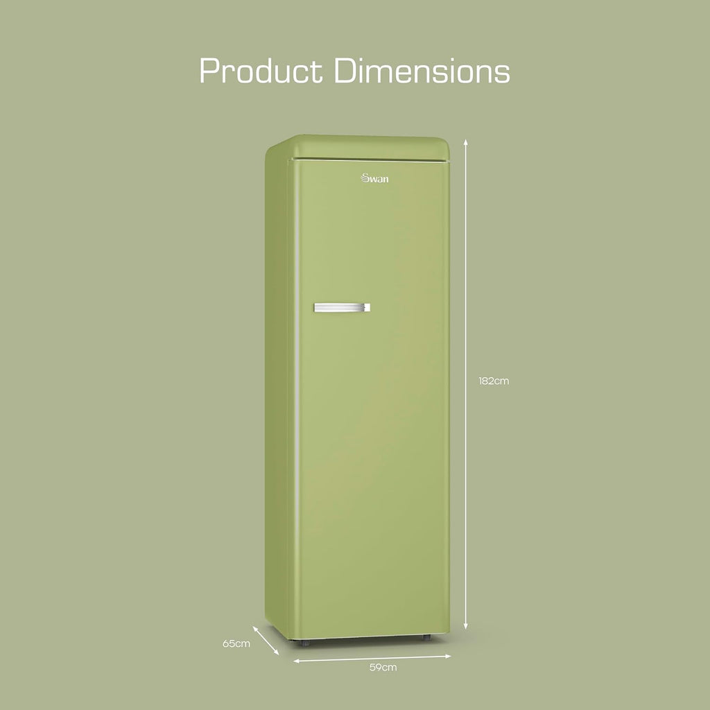 Tall Larder Fridge 337L 5 Shelves Frost Free Green