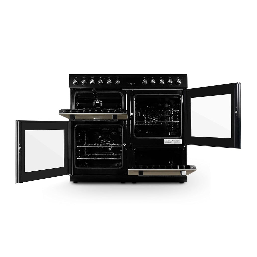 Dual Fuel Range Cooker 100cm Freestanding 7 Burners 2 Ovens Cream
