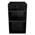 Electric Cooker 69L/43L Double Oven Air Fry Mode Ceramic Hob Black