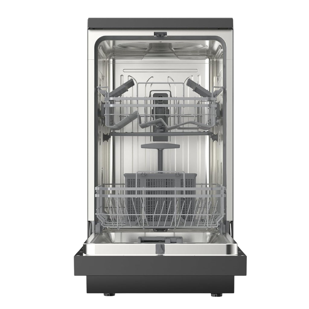 Freestanding Dishwasher 45cm 9 Place Settings 4 Programs Black
