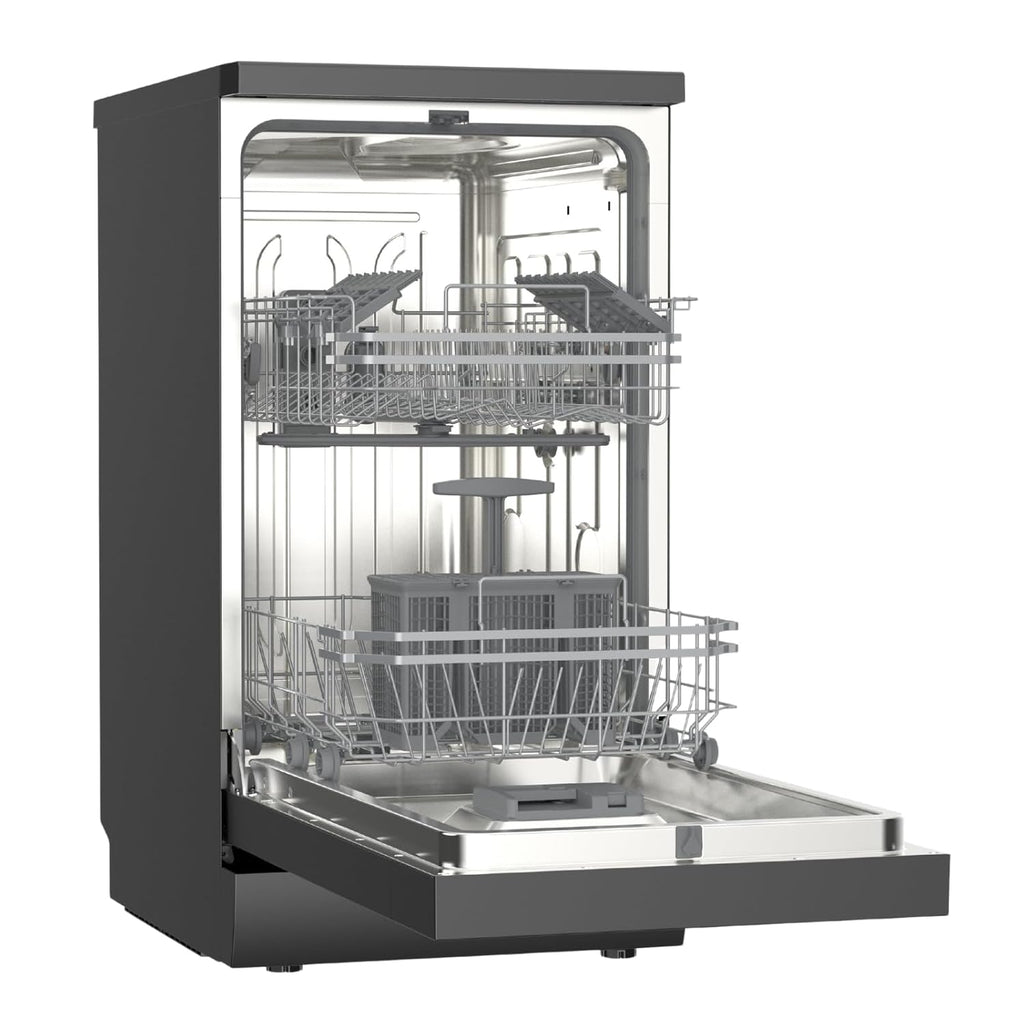 Freestanding Dishwasher 45cm 9 Place Settings 4 Programs Black