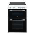 Freestanding Electric Cooker 68L Twin Cavity Ceramic Hob 4 Zones White