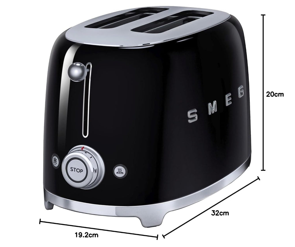 2 Slice Toaster 6 Browning Levels Extra-Wide Slots Black