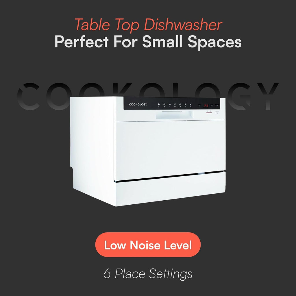 Mini Counter Top Dishwasher 6 Place Settings 7 Cycles White