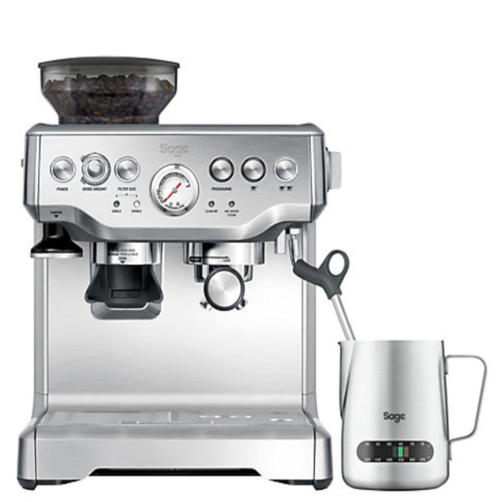 Bean To Cup Coffee Machine 16 Grind Settings 15 Bar Pump PID Temp Control Brushed Stainless Steel