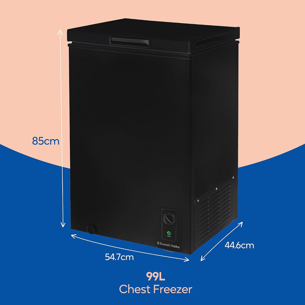 Chest Freezer 99L Freestanding With Adjustable Temperature Black