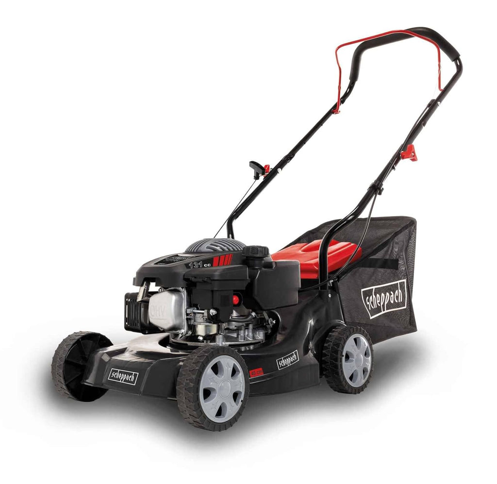 Self-Propelled Petrol Lawn Mower 42cm 131cc 45L Grass Box Red Black