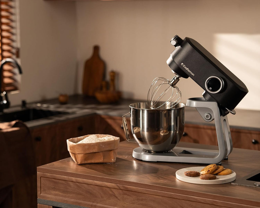 Stand Mixer 5L 8 Speeds Timer Stainless Steel Bowl Black