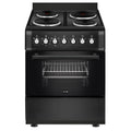 Electric Cooker 62L Oven 4 Hotplates Freestanding 60cm Matte Black