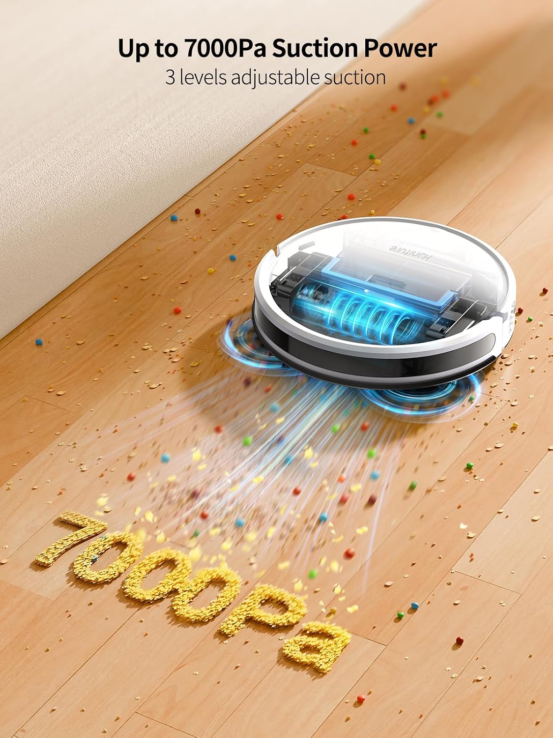 Robot Vacuum Cleaner 7000Pa LiDAR Navigation Auto-Empty White