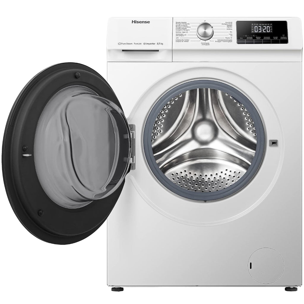 Freestanding Washer Dryer 8Kg Wash 5Kg Dry 1400Rpm Pure Steam White