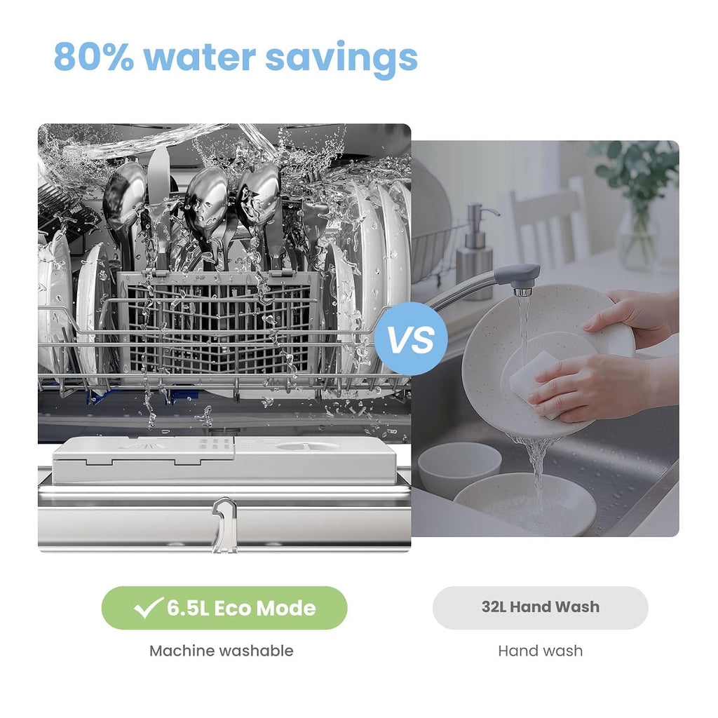 Table Top Dishwasher 6 Place Settings 6.5L LED Display Delay Start White