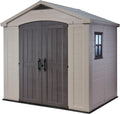 Resin Garden Storage Shed 8 X 6 Ft Brown Double Doors Lockable