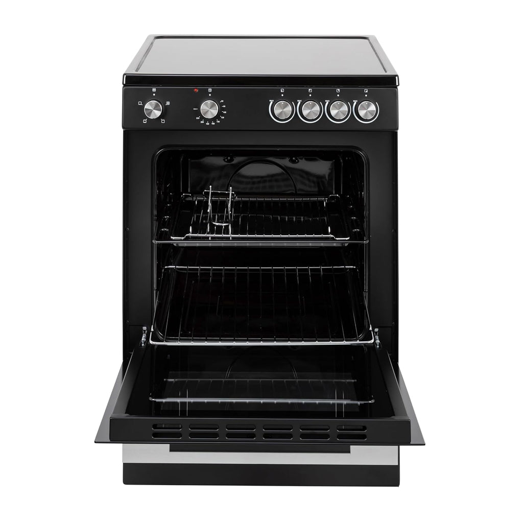 Freestanding Electric Single Cavity Cooker 68L 4 Ceramic Hobs Black
