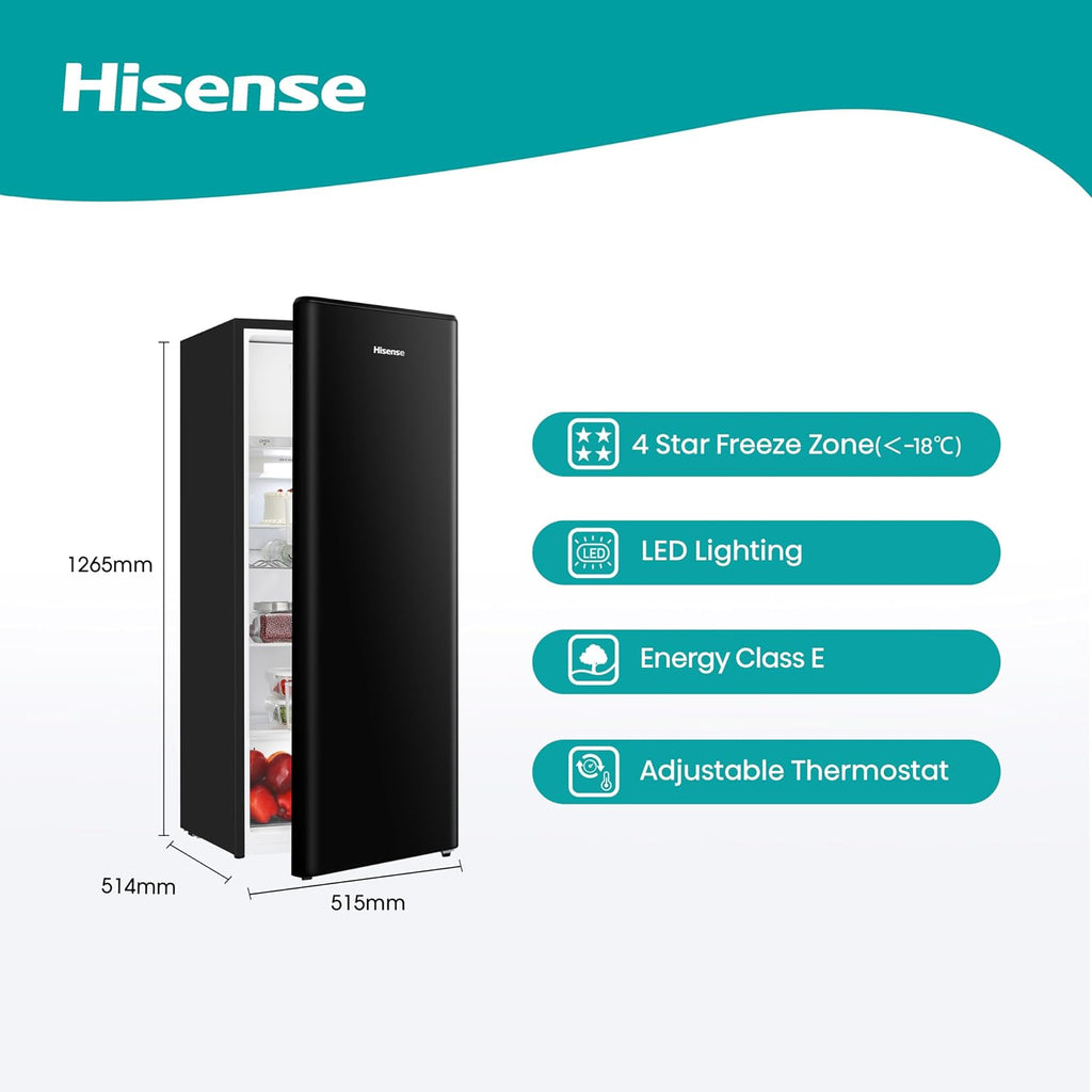 Freestanding Fridge 165L 128Cm Auto Defrost Wine Rack Black