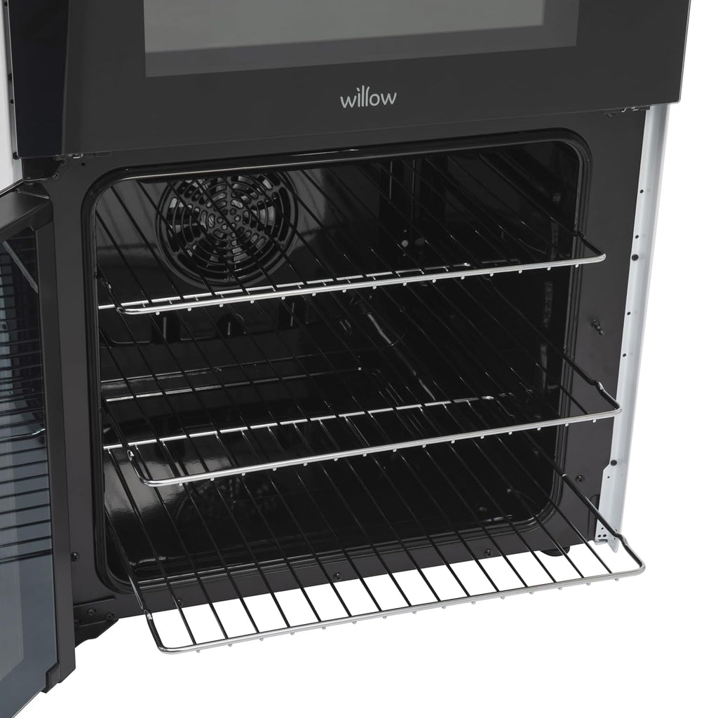 Freestanding Electric Cooker 68L Twin Cavity Ceramic Hob 4 Zones White