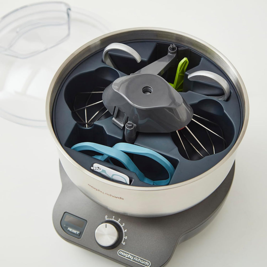 Stand Mixer 4L 650W 6 Speeds Dual Beaters Grey
