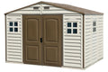 Plastic Garden Storage Shed 10 X 8 Ft Beige Brown Hinged Doors