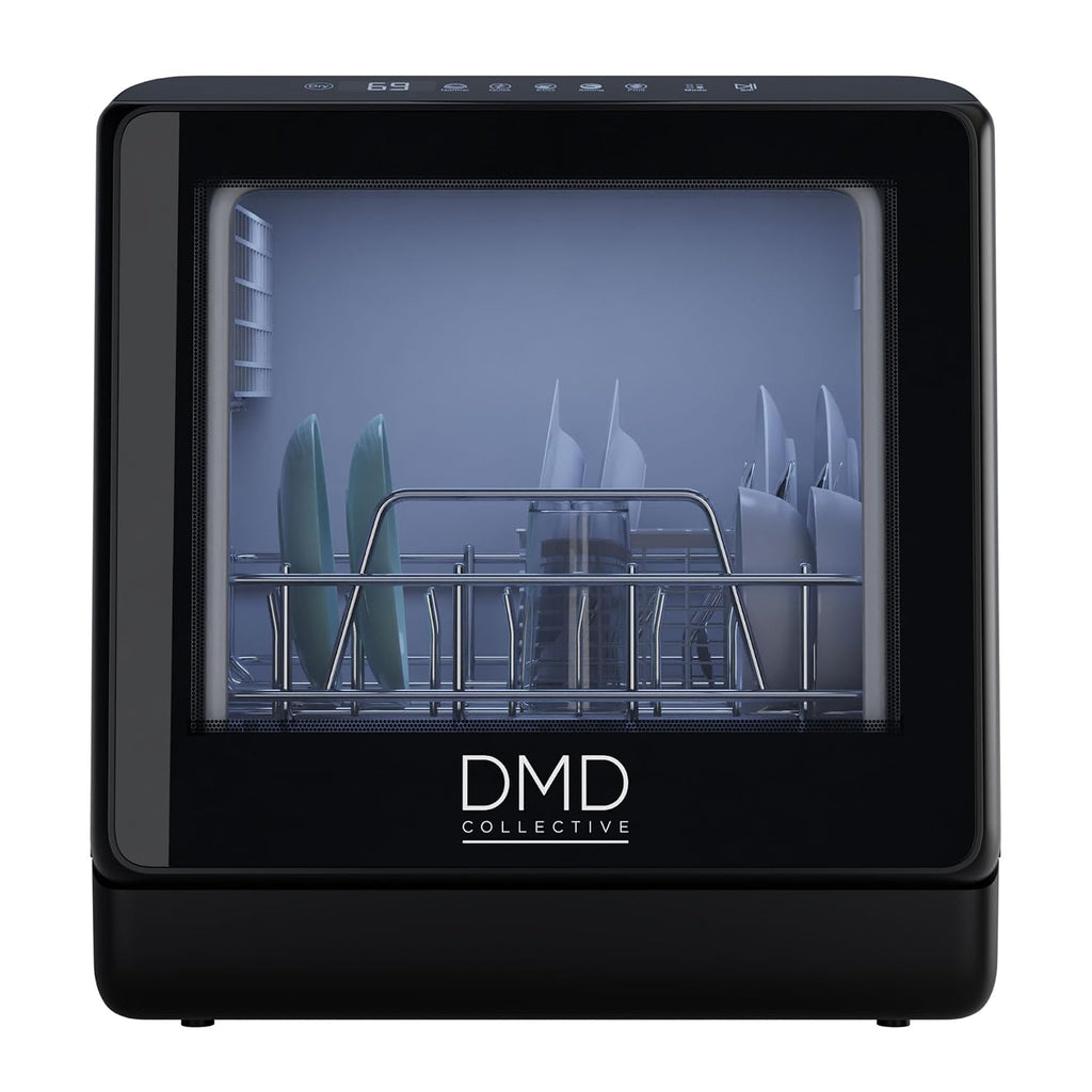 Mini Countertop Dishwasher 5L Touch Control LED Display 6 Programs Black