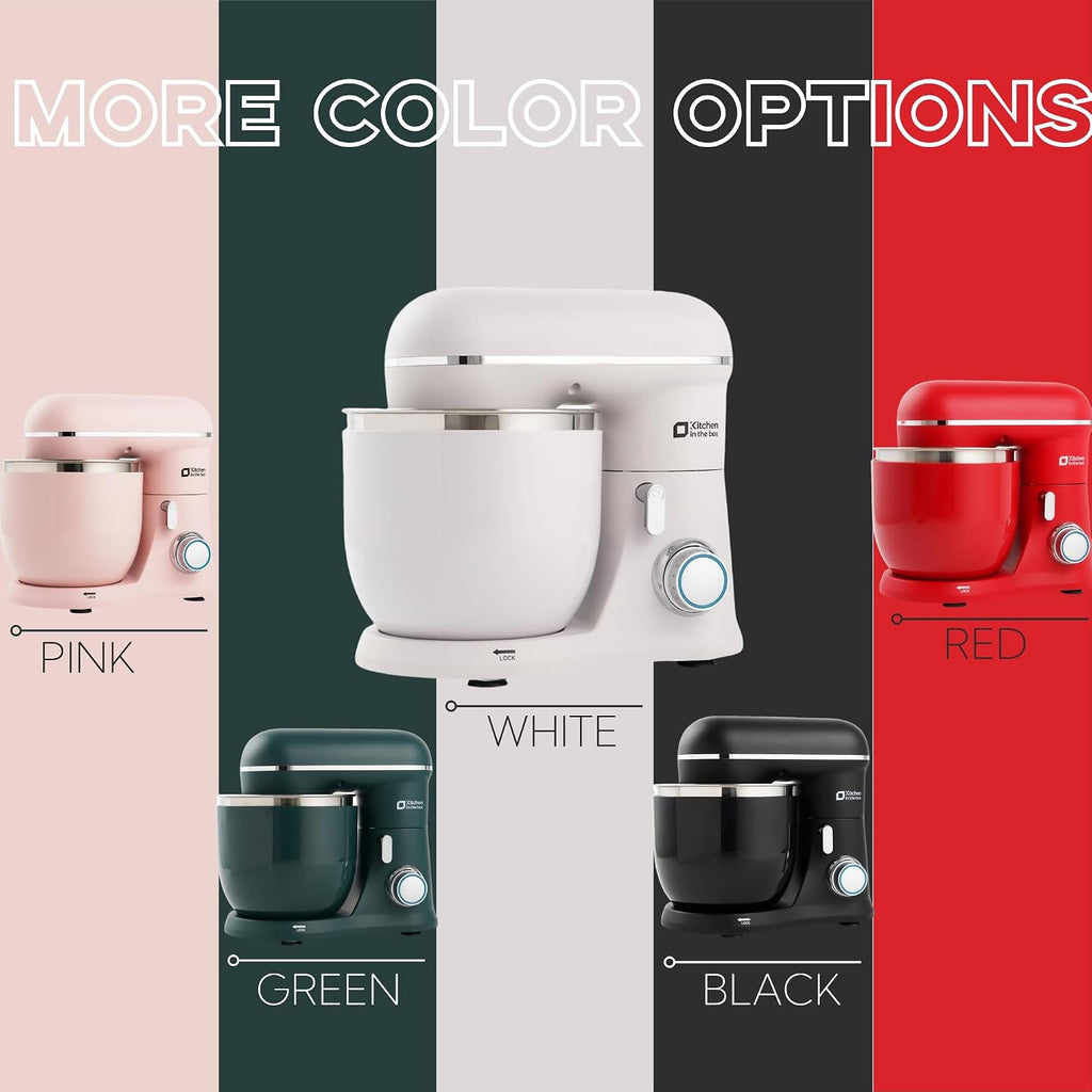 Mini Stand Mixer 3.5L 10 Speed 800W Dough Hook Whisk Beater Grey White