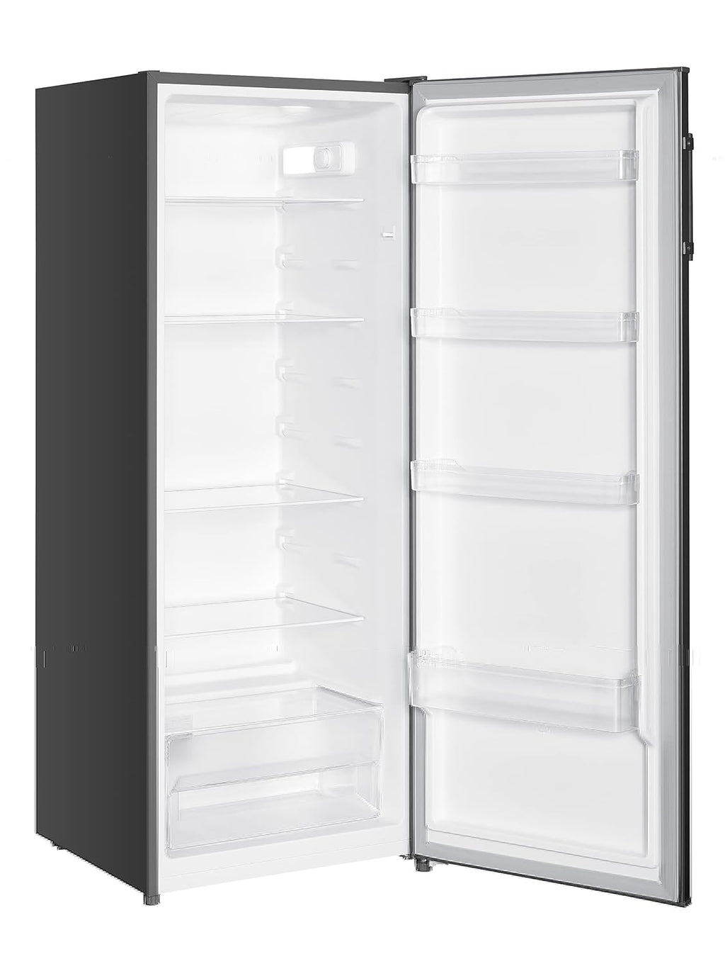 Tall Freestanding Larder Fridge 240L 143cm 55cm 5 Shelves Reversible Door Inox