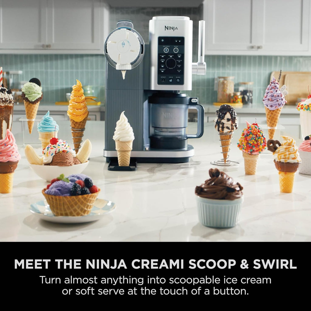 Ice Cream Maker 13 Functions 2x 480ml Tubs Soft Serve Platinum