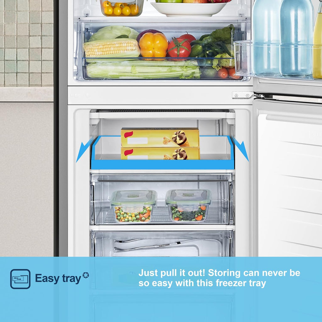 Freestanding Fridge Freezer 252L 50/50 No Frost LED Silver
