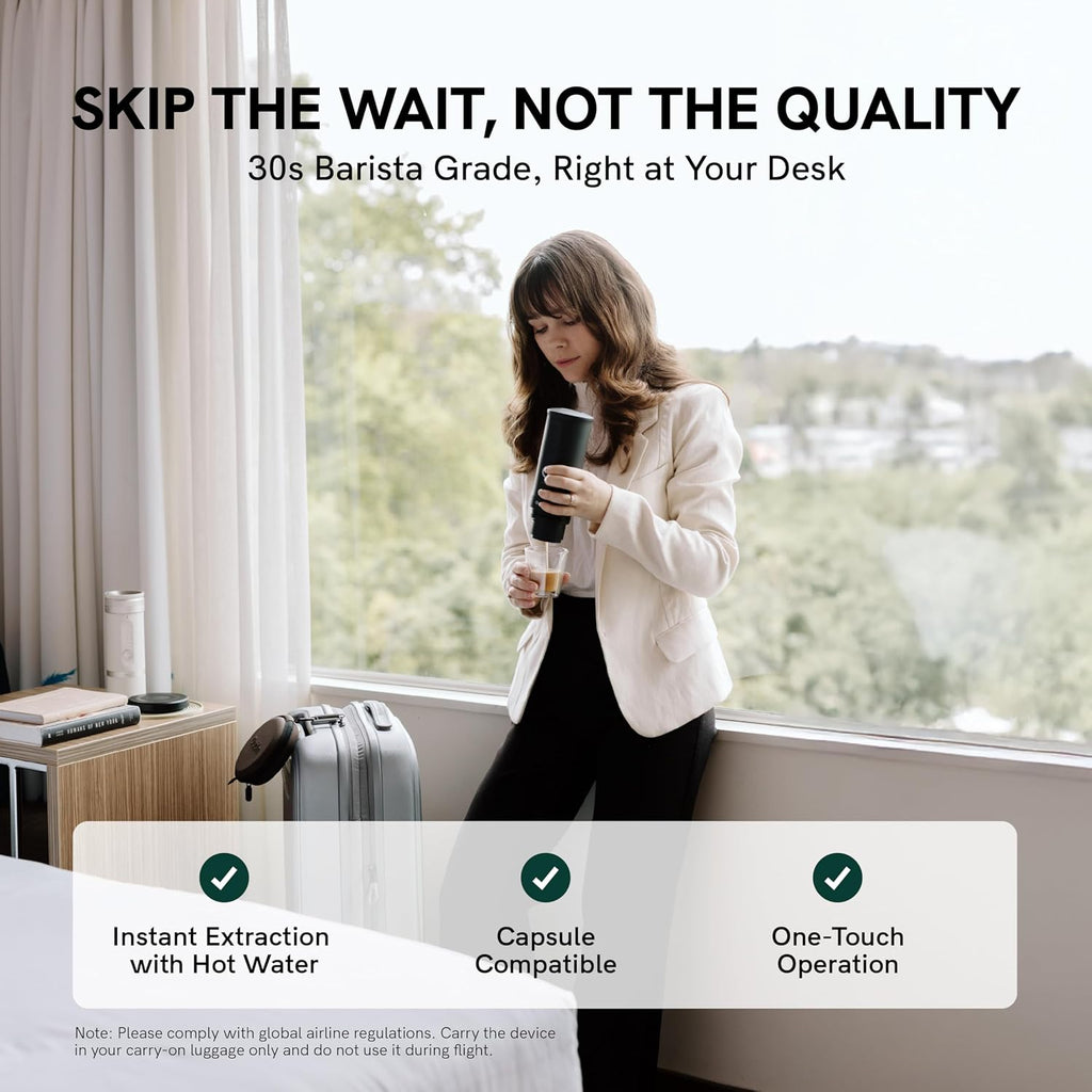 Portable Espresso Machine 20 Bar Self-Heating USB-C Space Grey