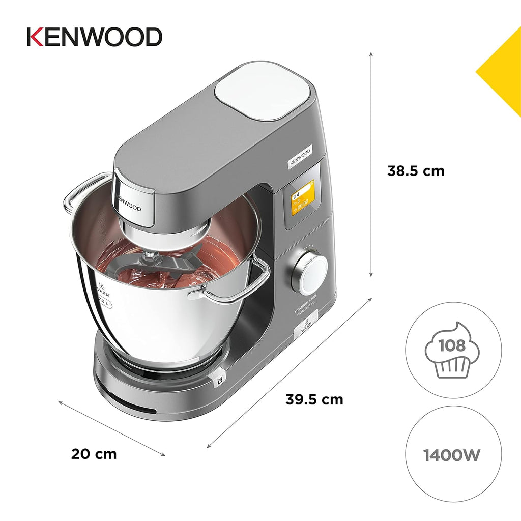 Stand Mixer 7L 5L 1400W 6 Speeds Touch Screen Silver