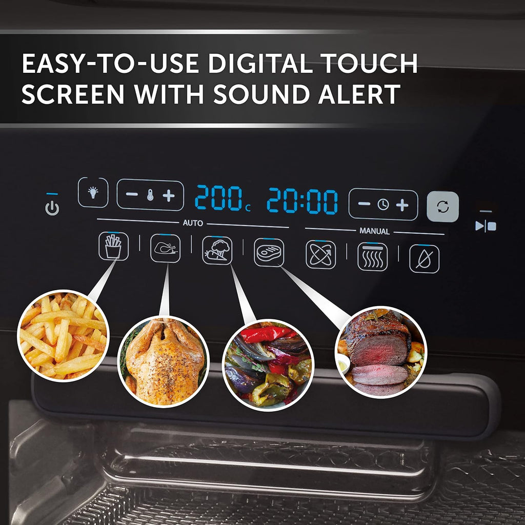 Air Fryer Oven 10L 2000W Digital Touch Fry Bake Dehydrate Black Grey