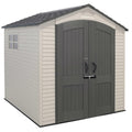Outdoor Garden Storage Shed 7 X 7 Ft Beige Plastic Steel Frame
