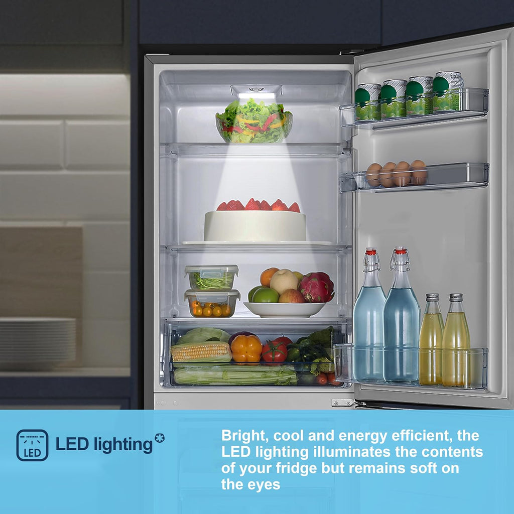 Freestanding Fridge Freezer 252L 50/50 No Frost LED Silver
