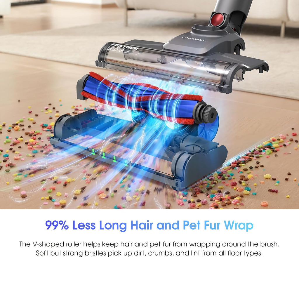 Stick Vacuum Cleaner 45Kpa 450W 60Min Runtime Anti-Tangle Silver