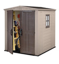 Resin Garden Storage Shed 6 X 6 Ft Beige Double Doors Lockable