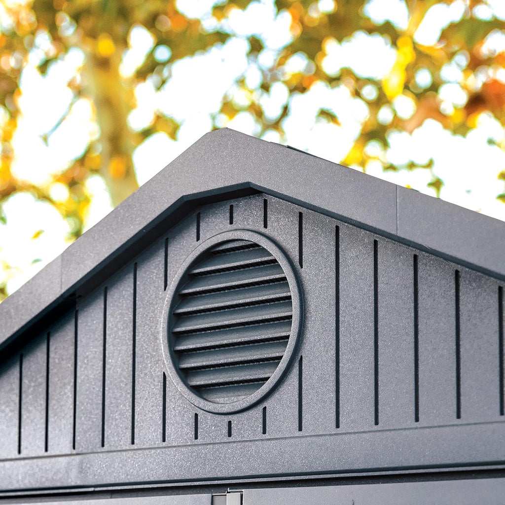 Garden Storage Shed 6 X 8 Ft Grey Resin Double Doors