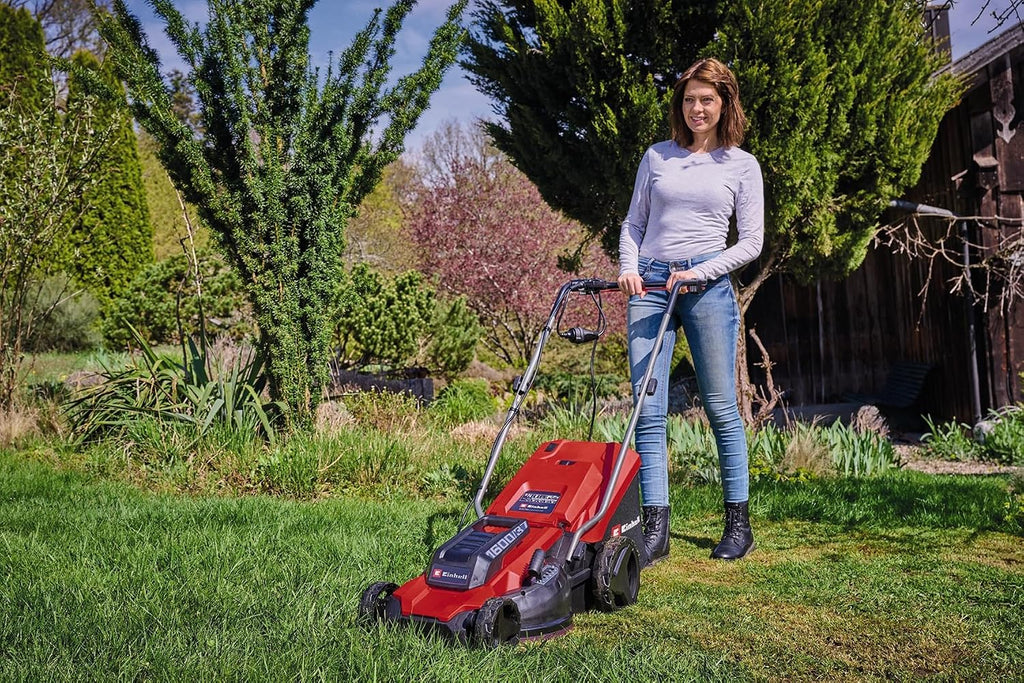 Corded Electric Lawn Mower 37cm 1600W 38L Grass Box 5 Heights Red Black